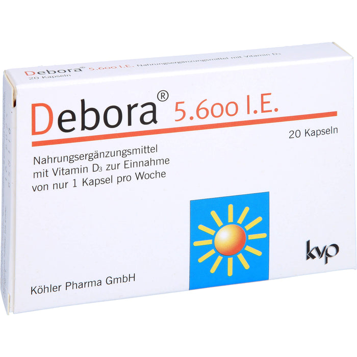 Debora 5.600 I.E. Kapseln mit Vitamin D3, 20 pc Capsules