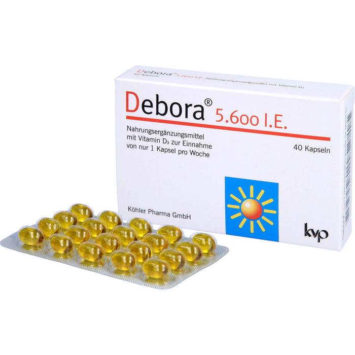 Debora 5.600 I.E. Kapseln mit Vitamin D3, 40 pcs. Capsules