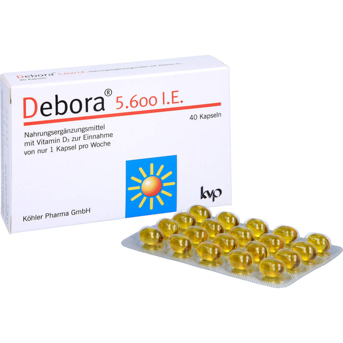 Debora 5.600 I.E. Kapseln mit Vitamin D3, 40 St. Kapseln