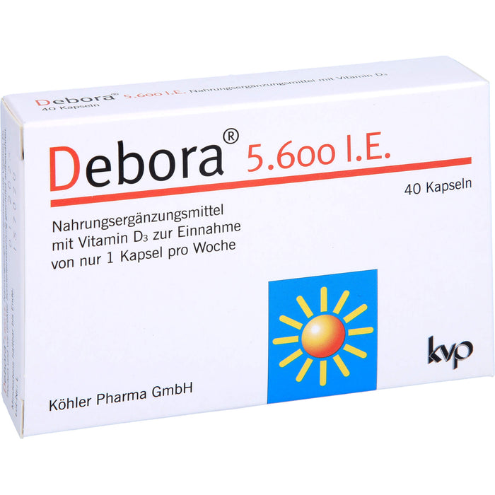 Debora 5.600 I.E. Kapseln mit Vitamin D3, 40 St. Kapseln