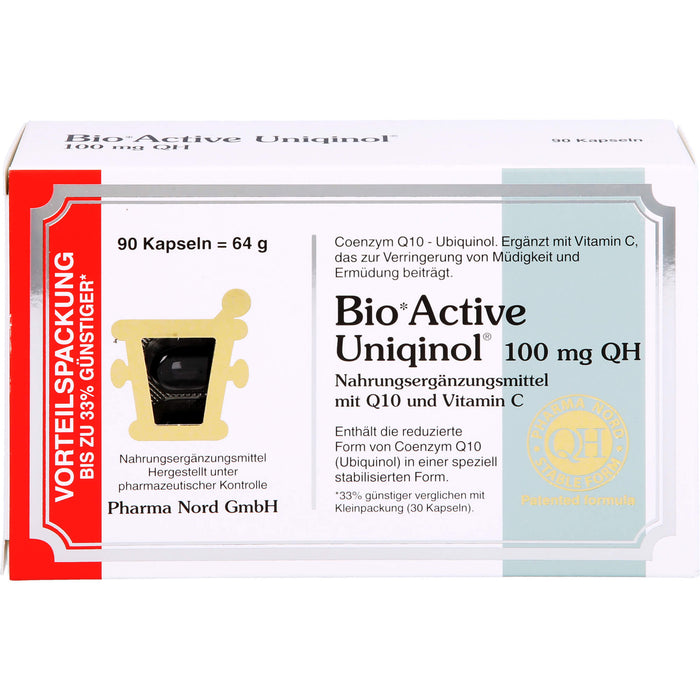 Pharma Nord BioActive Uniqinol 100 mg QH Kapseln zur Verringerung von Müdigkeit, 90 St. Kapseln