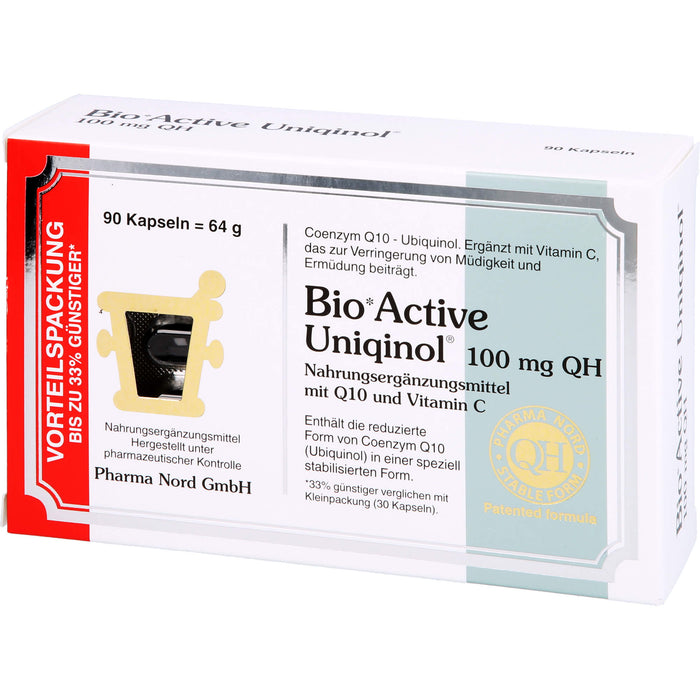 Pharma Nord BioActive Uniqinol 100 mg QH Kapseln zur Verringerung von Müdigkeit, 90 pc Capsules