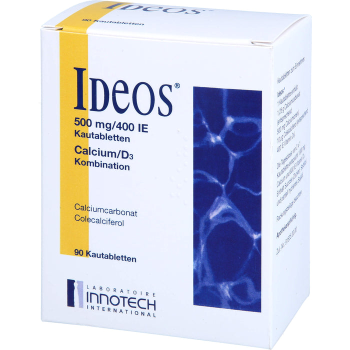 IDEOS 500 mg / 400 I.E. Kautabletten, 90 pc Tablettes