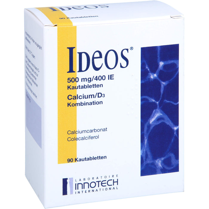 IDEOS 500 mg / 400 I.E. Kautabletten, 90 pc Tablettes