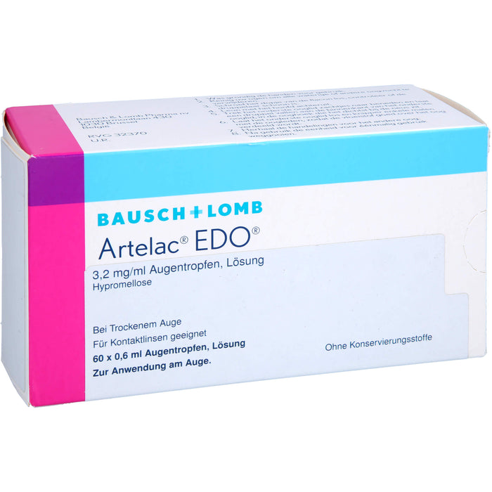 Artelac EDO kohlpharma Augentropfen bei trockenem Auge, 60 St. Einzeldosispipetten