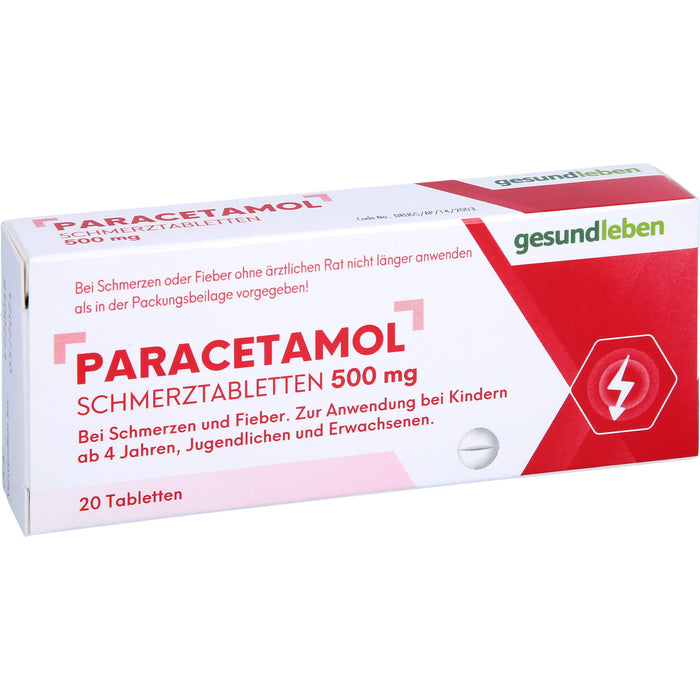 Gesundleben Paracetamol Schmerztabletten 500 mg, 20 pcs. Tablets