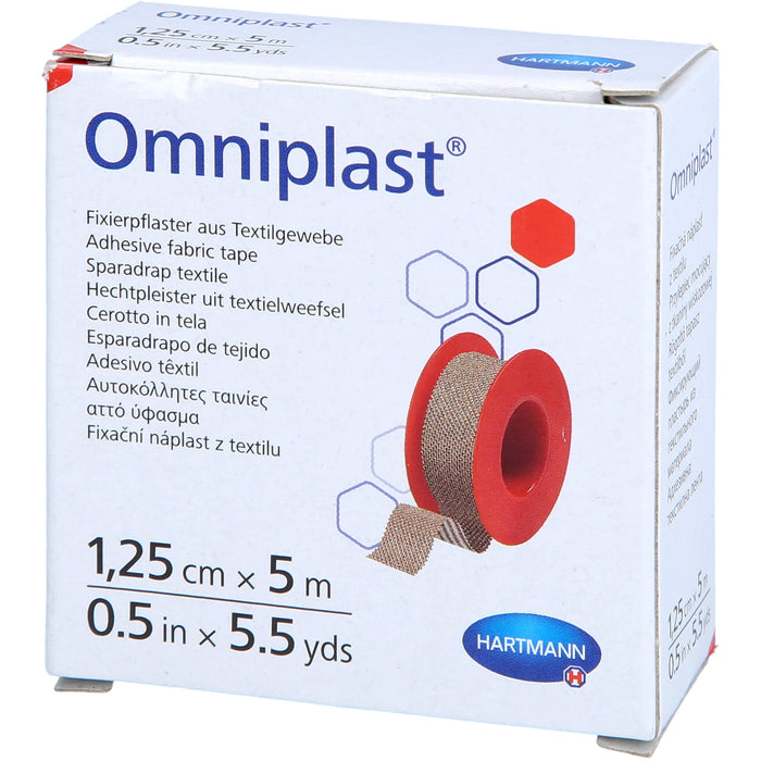 Omniplast 1,25 cm x 5 m für Verbandfixierungen aller Art, 1 St. Pflaster