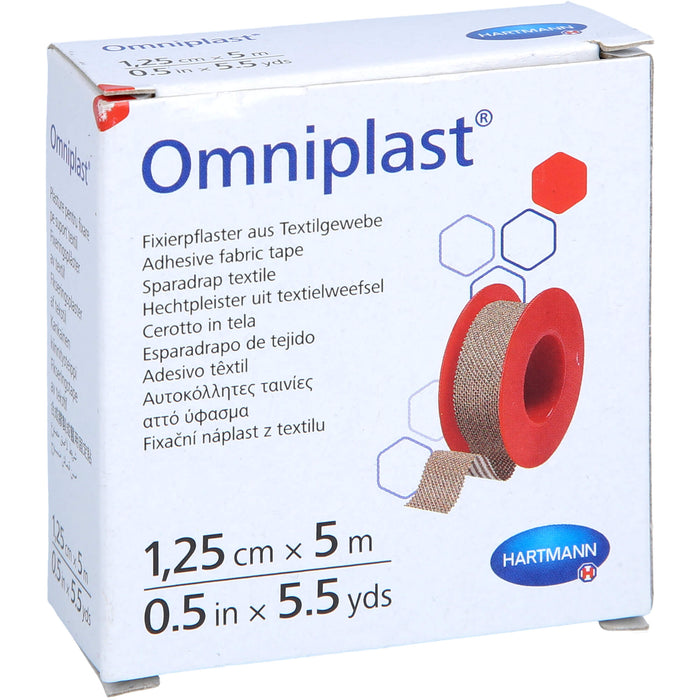 Omniplast 1,25 cm x 5 m für Verbandfixierungen aller Art, 1 pc Pansement