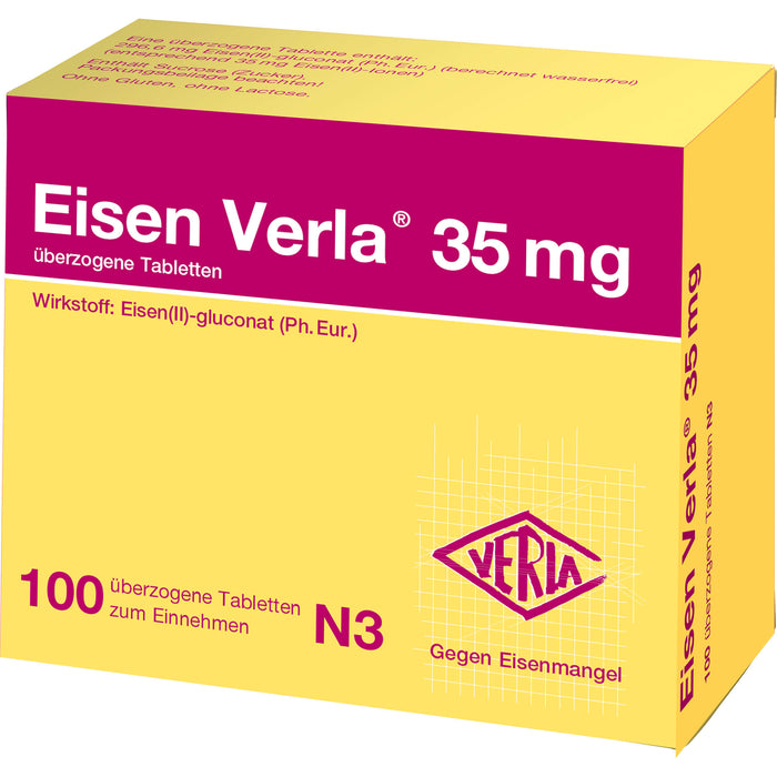 Eisen Verla 35 mg, überzogene Tabletten, 100 pcs. Tablets