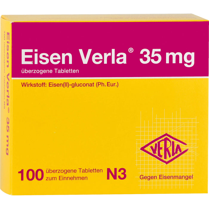 Eisen Verla  35 mg, überzogene Tabletten, 100 pc Tablettes