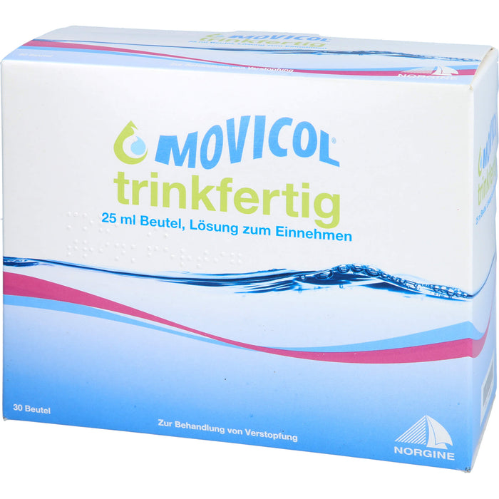 Movicol trinkfertige Beutel zur schonenden, zuverlässigen Behandlung von akuter und chronischer Verstopfung, 30 pcs. Ampoules