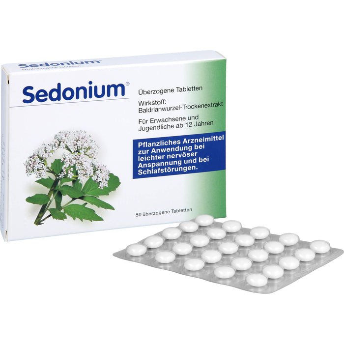 Sedonium Tabletten bei leichter nervöser Anspannung und bei Schlafstörungen, 50 pc Tablettes