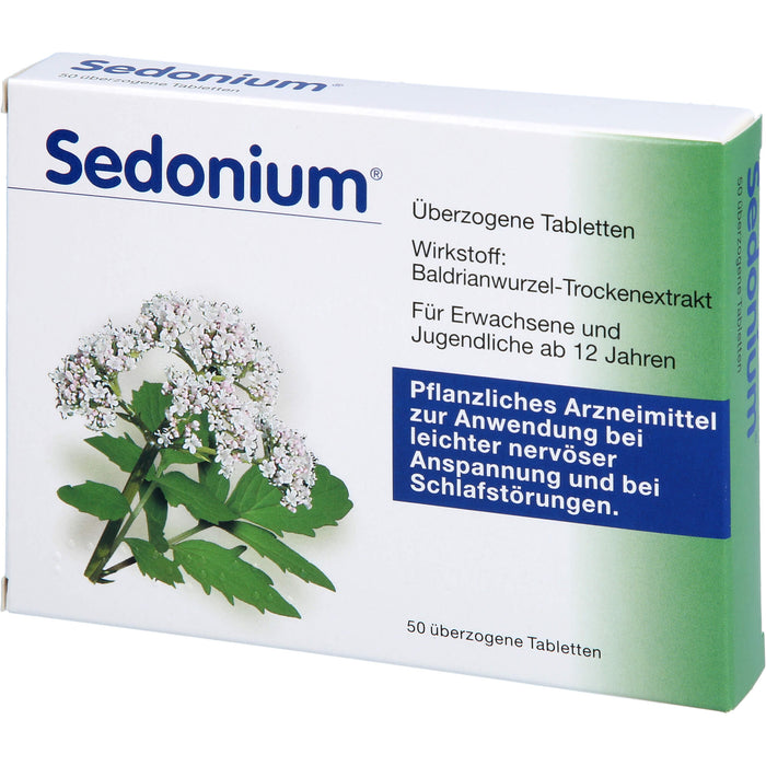 Sedonium Tabletten bei leichter nervöser Anspannung und bei Schlafstörungen, 50 pc Tablettes