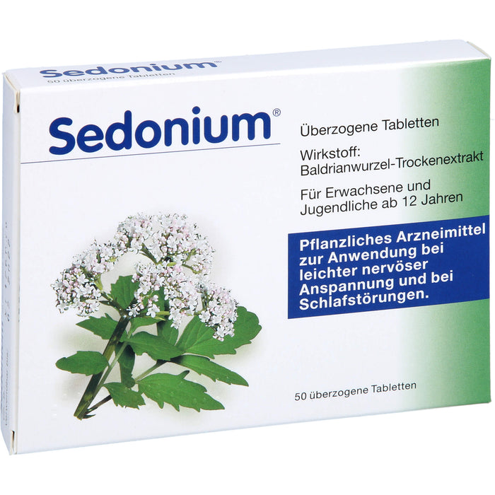 Sedonium Tabletten bei leichter nervöser Anspannung und bei Schlafstörungen, 50 pc Tablettes