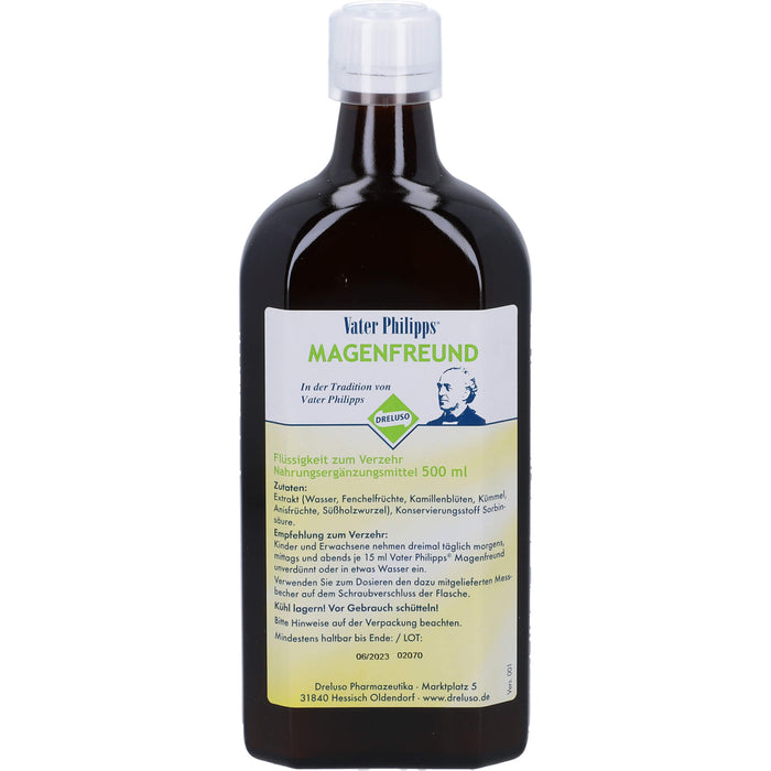 Vater Philipps Magenfreund Lösung zur Beruhigung des Magens, 500 ml Solution