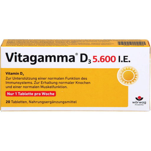 Vitagamma D3 5,600 I.E.Vitamin D3 NEM, 20 St TAB