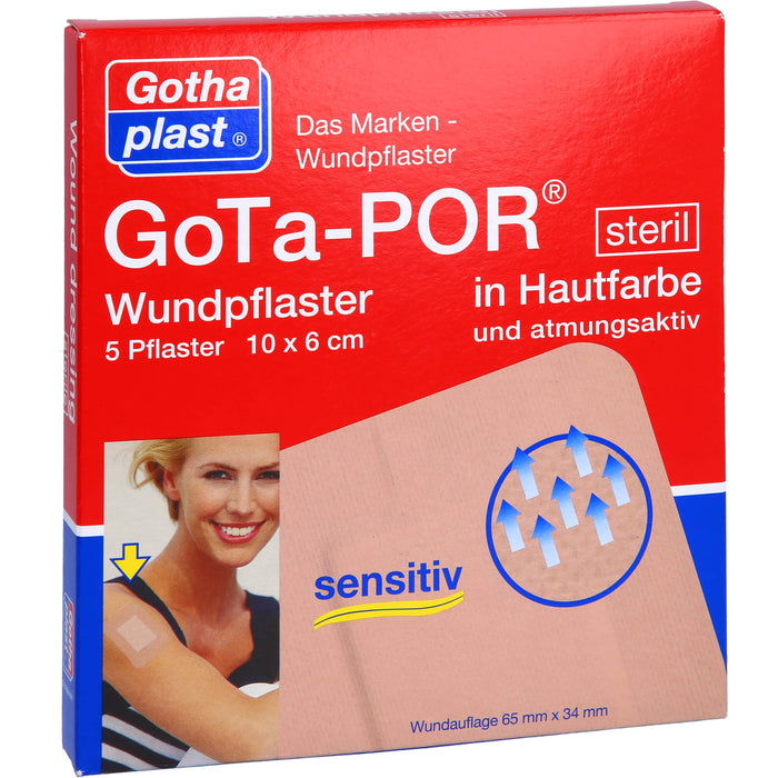 GoTa-POR Wundpflaster steril 100x60mm hautfarben, 5 St PFL