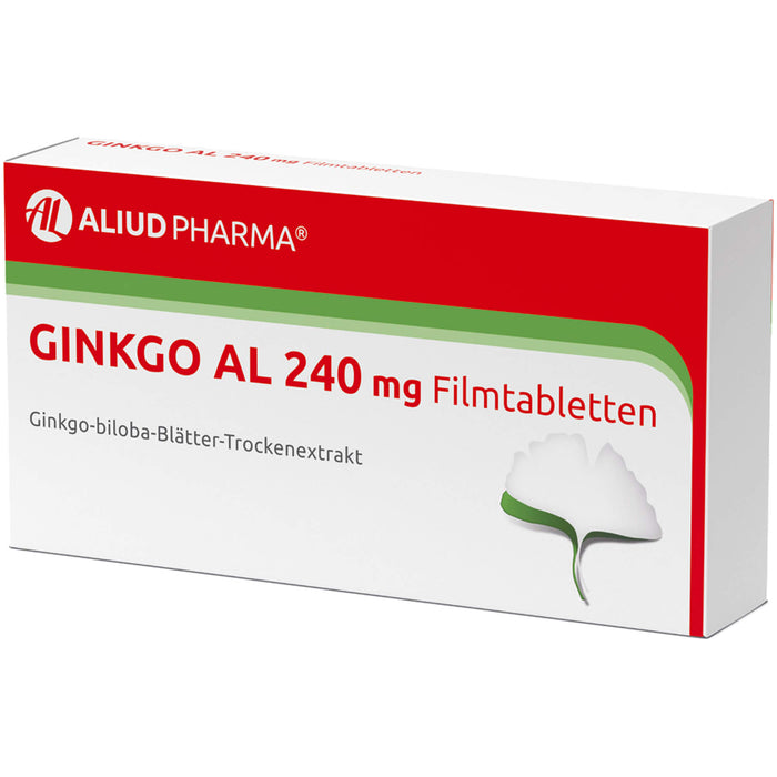 Ginkgo AL 240 mg Filmtabletten für Gedächtnis und Konzentration bei leichter Demenz, 30 pcs. Tablets