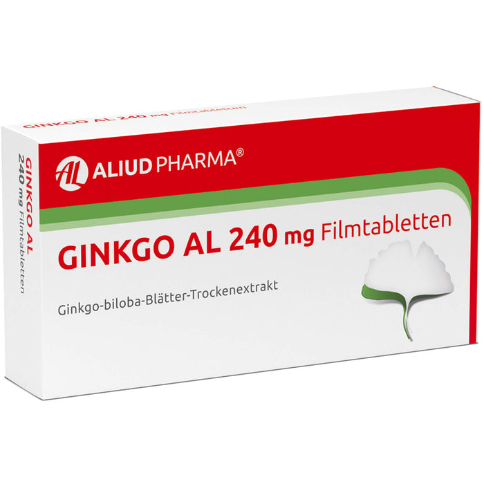 Ginkgo AL 240 mg Filmtabletten für Gedächtnis und Konzentration bei leichter Demenz, 30 pc Tablettes