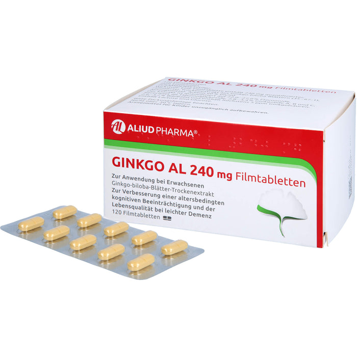 Ginkgo AL 240 mg Filmtabletten bei altersbedingten Gedächtniseinbußen mit leichter Demenz, 120 pcs. Tablets