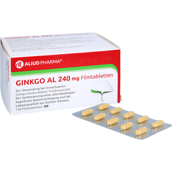 Ginkgo AL 240 mg Filmtabletten bei altersbedingten Gedächtniseinbußen mit leichter Demenz, 120 pcs. Tablets