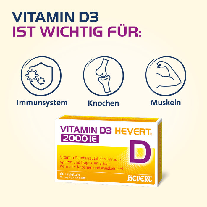 Vitamin D3 Hevert 2000 IE Tabletten, 120 pcs. Tablets