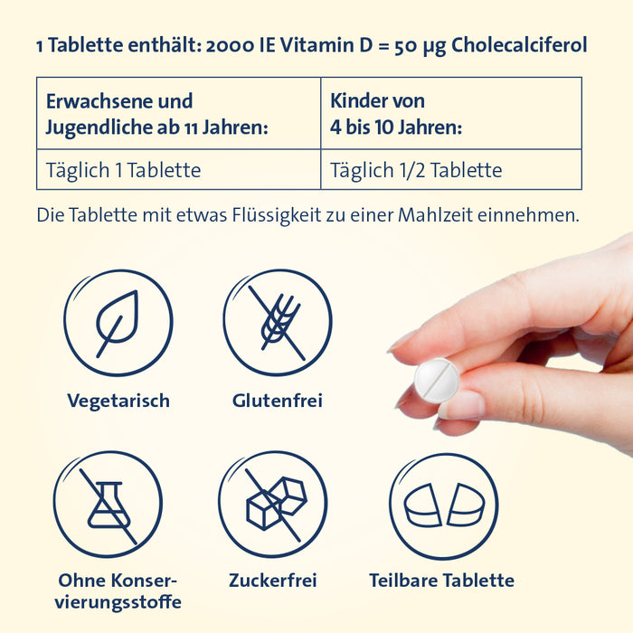 Vitamin D3 Hevert 2000 IE Tabletten, 120 pcs. Tablets