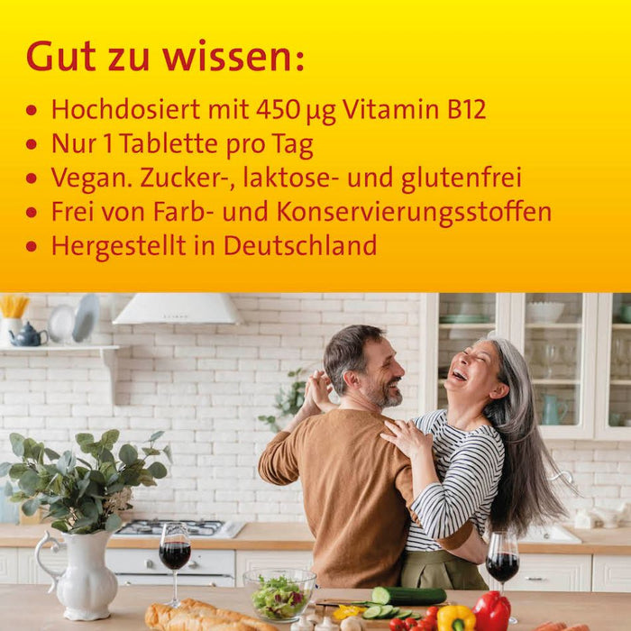Vitamin B12 Hevert 450 µg für mehr Energie, gegen Müdigkeit und Erschöpfung, 50 pcs. Tablets