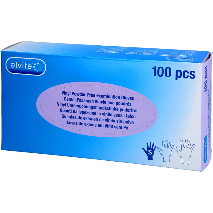 Alvita Vinyl Untersuchungshandschuhe puderfrei S, 100 St. Handschuhe