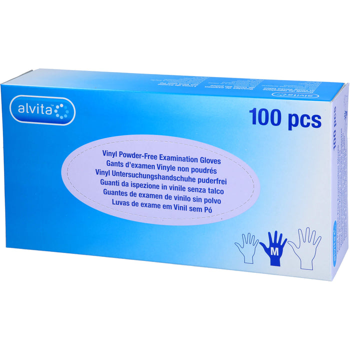 Alvita Vinyl Untersuchungshandschuhe puderfrei M, 100 pcs. Gloves