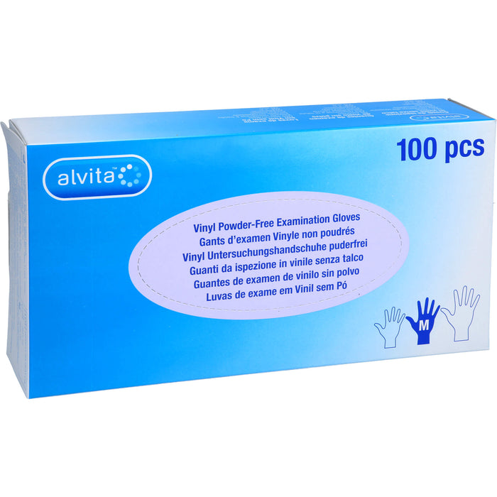 Alvita Vinyl Untersuchungshandschuhe puderfrei M, 100 pcs. Gloves