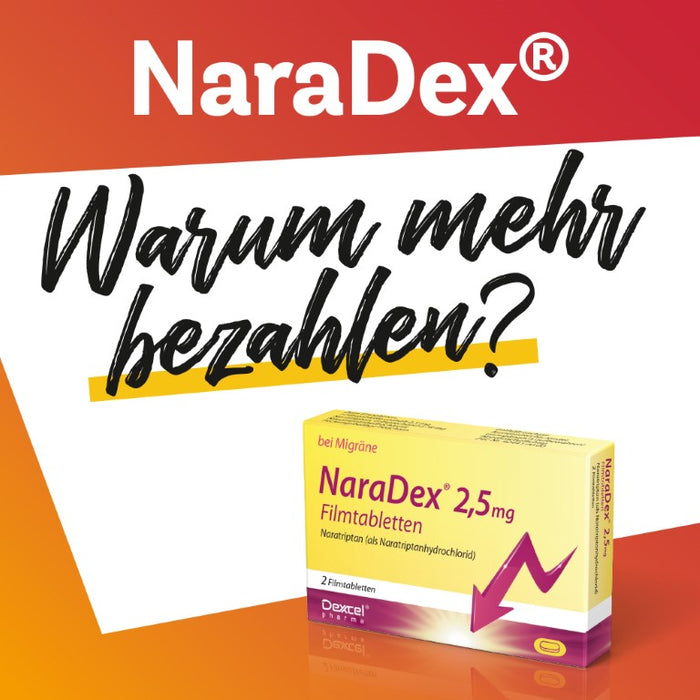 NaraDex 2,5 mg gegen Migräne, 2 pc Tablettes