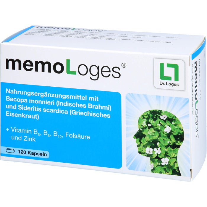 MemoLoges Kapseln zur Unterstützung für Gedächtnis und Konzentration, 120 pc Capsules