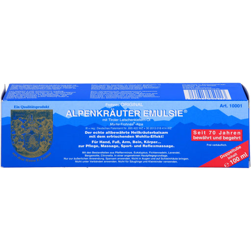 Alpenkräuter Emulsie Heilkräuterbalsam zur Pflege, Massage, Sport und Reflexmassage, 100 ml Balsam