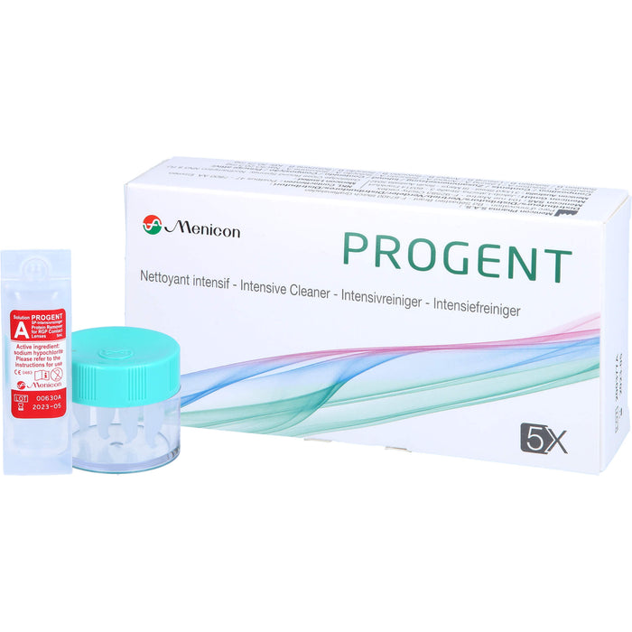 Progent Intensivreiniger zur wöchentlichen Anwendung für alle formstabilen Kontaktlinsen, 5 St. Ampullen