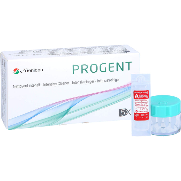 Progent Intensivreiniger zur wöchentlichen Anwendung für alle formstabilen Kontaktlinsen, 5 St. Ampullen