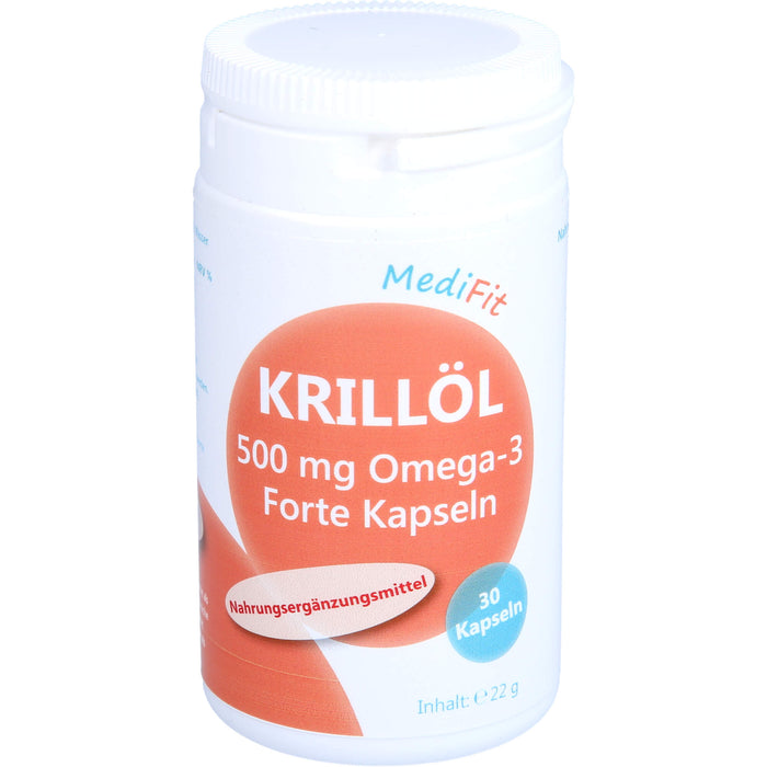 Krillöl 500mg Omega-3 Forte Kapseln MediFit, 30 St KAP