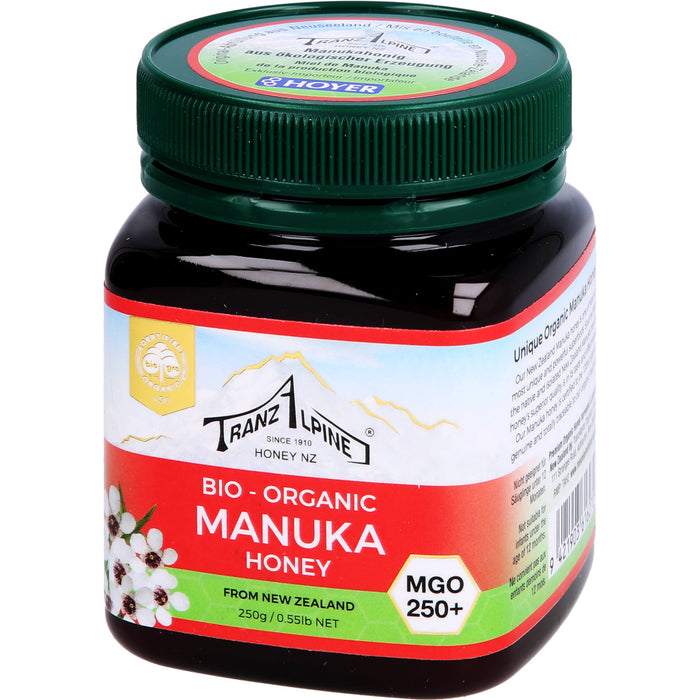 TranzAlpine Bio Manuka Honig MGO 250+, 250 g Crème