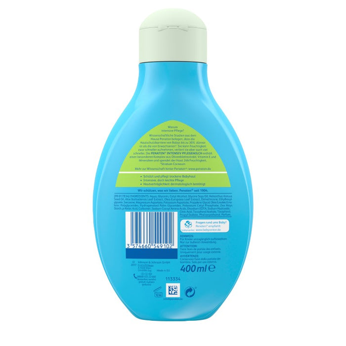PENATEN intensiv Pflegemilch mit Olivenblattextrakt  spendet 24h Feuchtigkeit und unterstützt die Hautschutzbarriere, 400 ml Creme