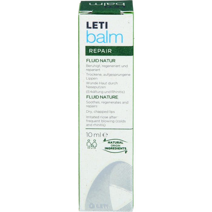 LETI balm Fluid Natur - Schützender Nasen- und Lippenbalsam bei trockener und rissiger Haut mit natürlichen Inhaltsstoffen, 10 ml Creme