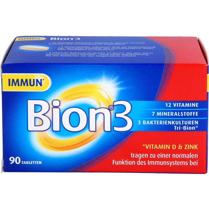 Bion 3 Vitamine, Mineralstoffe, Bakterienkulturen Tabletten, 90 pc Tablettes