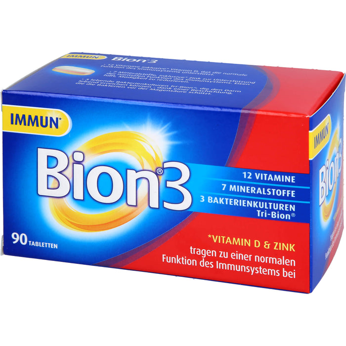 Bion 3 Vitamine, Mineralstoffe, Bakterienkulturen Tabletten, 90 pcs. Tablets