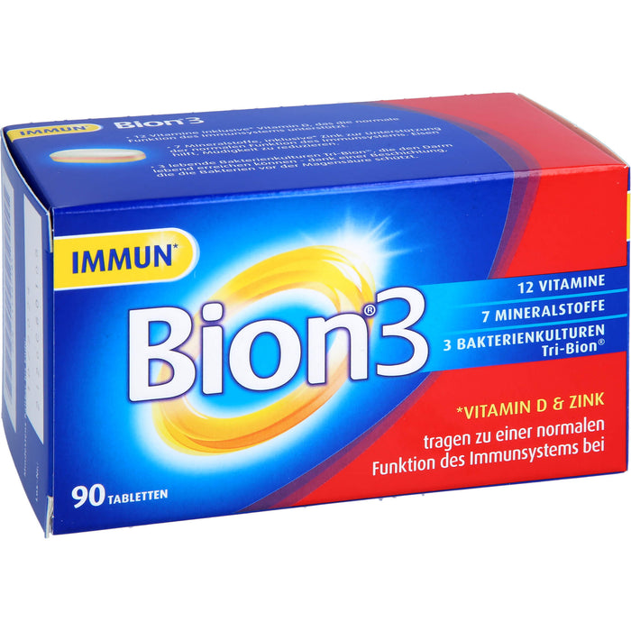 Bion 3 Vitamine, Mineralstoffe, Bakterienkulturen Tabletten, 90 pcs. Tablets