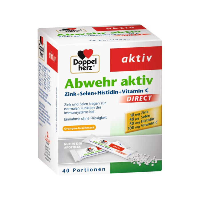 Doppelherz Abwehr aktiv direct Zink+Selen+Histidin, 40 pcs. Sachets
