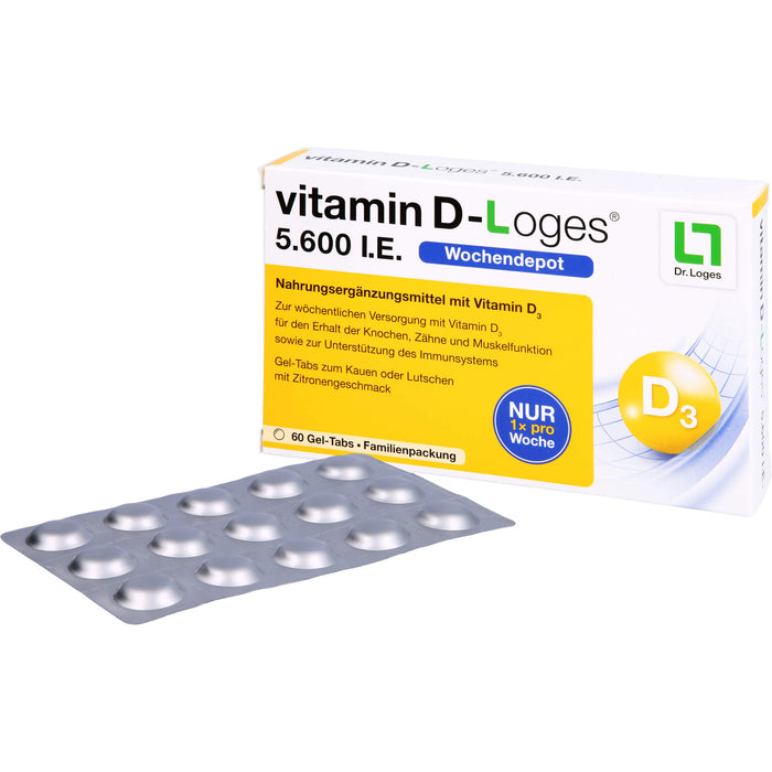 vitamin D-Loges 5.600 I.E. Gel-Tabs, 60 St., 60 pc Tablettes