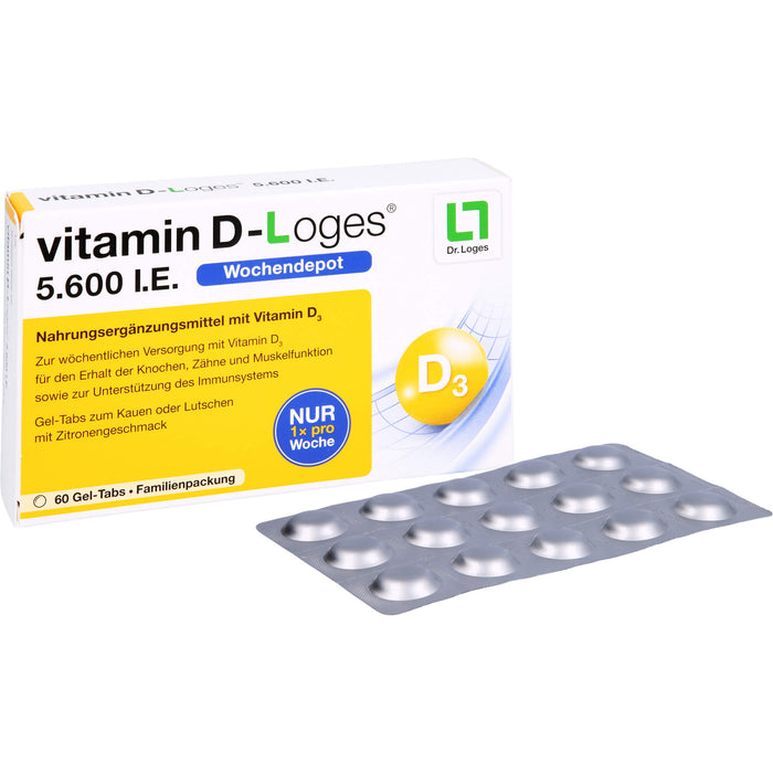 vitamin D-Loges 5.600 I.E. Gel-Tabs, 60 St., 60 pc Tablettes