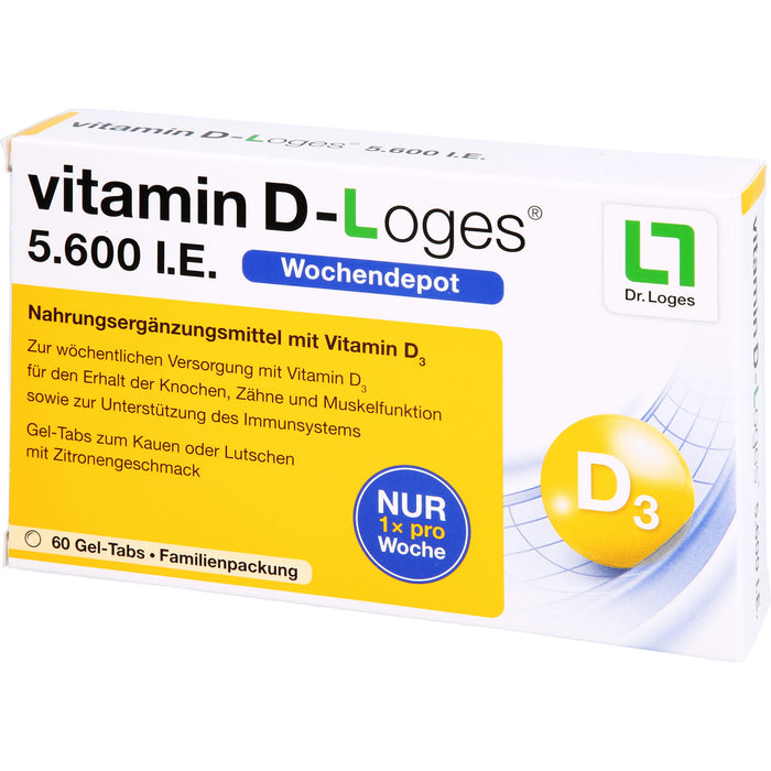 vitamin D-Loges 5.600 I.E. Gel-Tabs, 60 St., 60 pc Tablettes