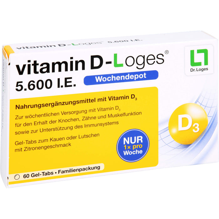vitamin D-Loges 5.600 I.E. Gel-Tabs, 60 St., 60 pc Tablettes