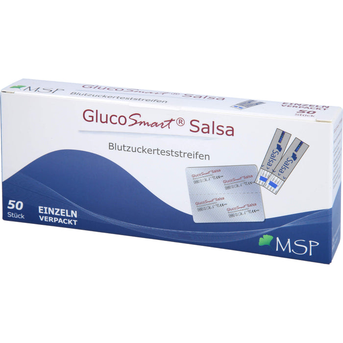 GlucoSmart Salsa Blutzuckerteststreifen einzeln, 50 pc Bandelettes réactives