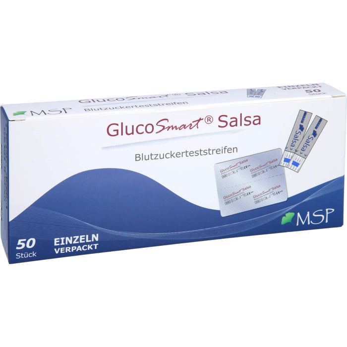 GlucoSmart Salsa Blutzuckerteststreifen einzeln, 50 pc Bandelettes réactives